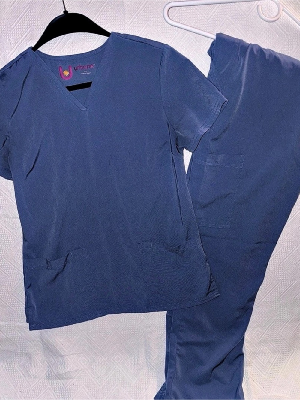 Urbane Blue Scrub Top & Pants Size Small